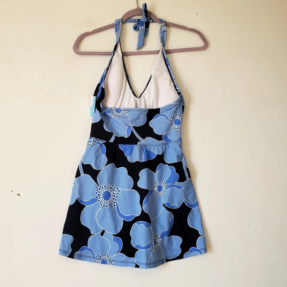 New Women's Draper James RSVP‎ Blue One Piece Floral Size Medium NWT